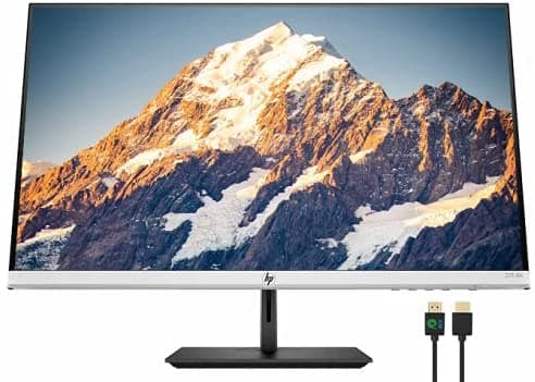 Hp Monitor Led Ips 4K Uhd (3840 X 2160) Amd Freesync Hdmi Displayports Plateado Y Negro) + Paquete De Cables Hdmi Nly