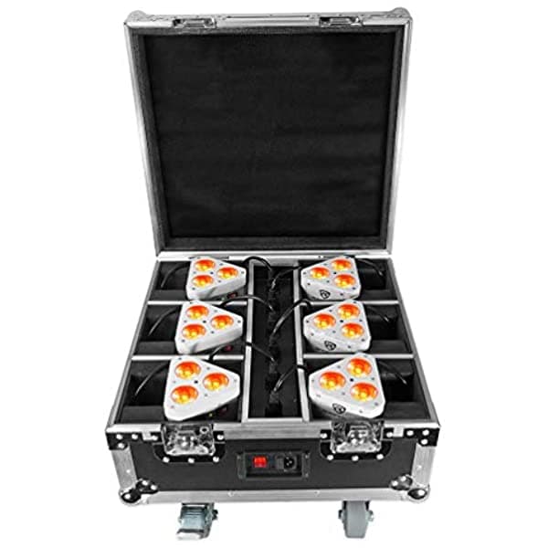 Rockville (6) Luces Inalámbricas En Par+Estuche De Carga (Rockwedge En Estuche Negro) ROCKWEDGE PACKAGE WHITE