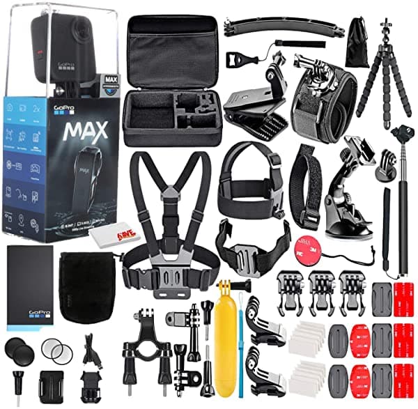 Gopro Cámara De Acción Impermeable Max 360 Con Kit De Accesorios De 50 Piezas Cámara Con Pantalla Táctil Video Esférico De 5.6 K30 Fotos De 16.6 Mp 360 Fotos Estabilización De Transmisión En Vivo De 1080P Todo Lo Que Necesitas CHDHZ-201_EDI_1