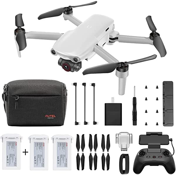 Autel Robotics Evo Nano+ Premium Bundle - 8.78 Oz Ultraligero Plegable Profesional Plus Drone Con Cámara 4K Ryyb Fotos De 50 Mp 3 Vías Enfoque Automático Doble Video Hdr Transmisión Hd De 6.2 Mi (Blanco)