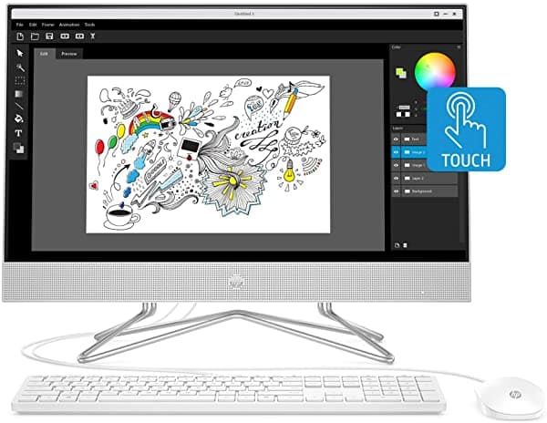 Hp 24-Inch All-In-One Touchscreen Desktop Computadora Amd Ryzen 5 4500U Processor 12 Gb Ram 512 Gb Ssd Windows 10 Home (24-Dp0160 Silver)