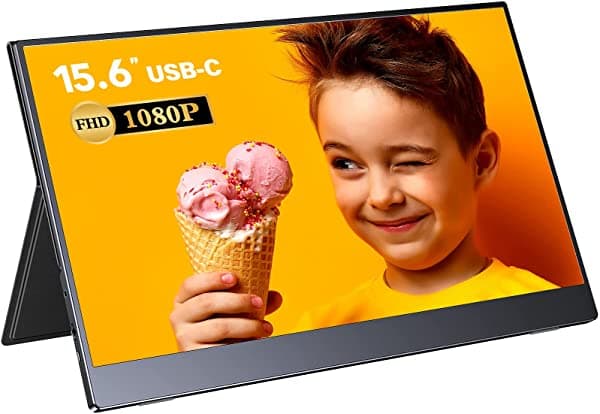 AZMIOR Monitor Portátil Con Pantalla Táctil De 15.6 Pulgadas Con Batería De 10000 Mah Ultra Ancho Sin Marco 1080P Pantalla Táctil Portátil Para Juegos Con Altavoces Duales Pantalla Mate Para Laptop Pc Macbook Teléfono Xbox Switch AM01