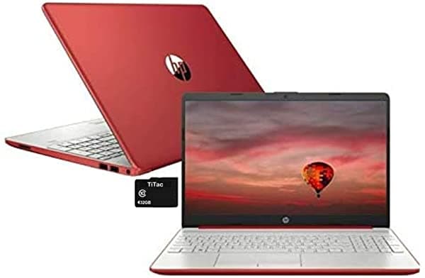 Notebook HP Pavilion De 15.6 Pulgadas HD Intel Pentium Gold 6405U 4 GB De RAM 500 GB HDD Cámara Web HD USB-C HDMI Ethernet RJ-45 Windows 10 S Rojo Accesorio Titac HP Pavilion 15.6" HD Laptop
