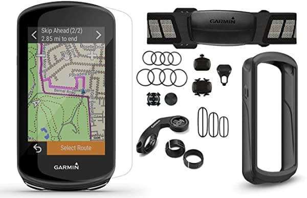 PlayBetter Garmin Edge 1030 Plus - Paquete De Computadora De Ciclismo GPS | Incluye HRM De Pecho Sensores De Velocidad/Cadencia Funda De Silicona Negra Y Protectores De Pantalla De Vidrio Templado | Computadora De Bicicleta GPS | Paquete De Sensores 010-02424-01