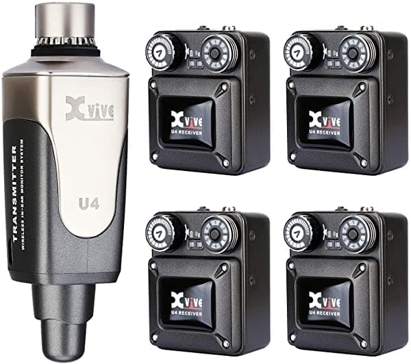 Xvive U4 Sistema Inalámbrico de Monitoreo In-Ear Profesional para Estudio, Ensayo de Banda y Actuación en Vivo (U4R4)