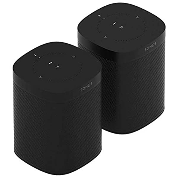 Sonos One (Gen 2) - Juego De Dos Altavoces Inteligentes Controlados Por Voz Con Amazon Alexa Incorporado (2 Unidades) Color Negro ONEG2US1BLK-2