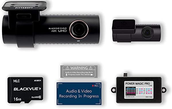 Blackvue Dr900S-2Ch Con Tarjeta Micro Sd De 16 Gb | Kit De Cableado Duro Power Magic Pro Incluido | Wifi Gps 4K Grabación De Conectividad En La Nube BV-KIT109