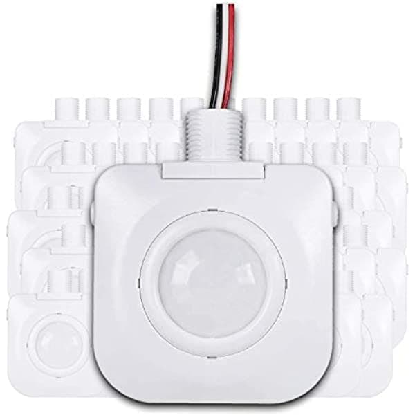 EverElectrix Sensor De Movimiento De Ocupación De Techo - Tecnología Infrarroja Pasiva - Montaje De Accesorio De Alta Bahía 360 Grados Con Cable Duro 120-277Vac Grado Comercial/Industrial Blanco GSDYTD1WT50