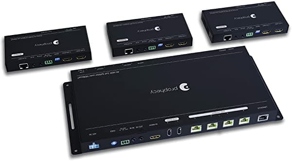 Gofanco Prohecy 1X4 Hdmi 2.0A Hdbaset Cat5E/6/7 Extensor Splitter - 4K 60Hz 444 2 Bucles Y Descensación Automática 60M/198Ft 1080P 35M/114Ft Uhd Hdr 18Gbps Poc Dual Ir Rs-232 3D Aaaaaaa PRO-HDBaseT4P