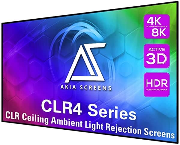 Akia Pantallas Clr & Alr - Pantalla De Proyector De 123 Pulgadas 169 Rechaza La Luz De Techo Y Rechaza El Ambiente Para Proyección De Tiro Ultra Corto Sin Bordes Y Pantalla De Marco Fijo Ak-Nb123H-Clr4