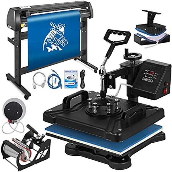Máquina De Prensa De Calor Mophorn 12X15 Pulgadas 5In1 Camiseta Presiona Al Calor Y Cortador De Vinilo De 53 Pulgadas Máquina Plotter De 1350 Mm Alime