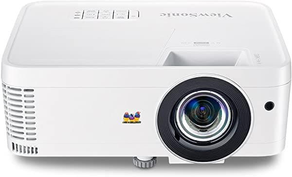 Viewsonic Px706Hd 1080P Proyector De Tiro Corto Con 3000 Lúmenes 22.0001 Dlp Dual Hdmi Usb C Y Baja Entrada De Retraso Transmisión Netflix Con Dongle