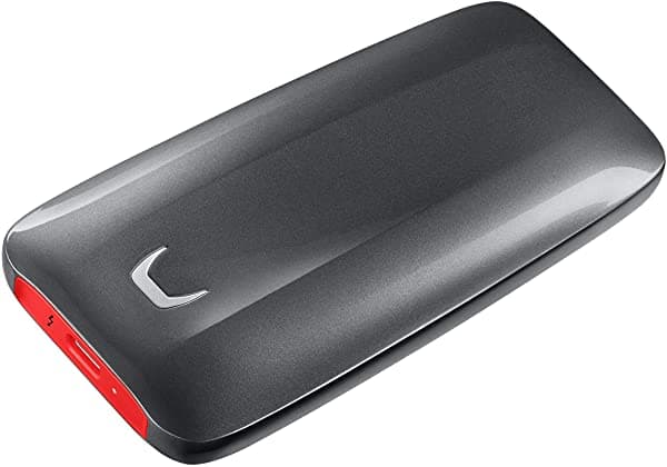 Samsung Ssd Portátil X5 - 1Tb - Ssd Externo Thunderbolt 3 (Mu-Pb1T0B/Am) Gris/Rojo