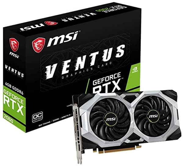 Msi Gaming Geforce Rtx 2060 6Gb Gdrr6 192 Bits Hdmi/Dp Ray Tracing Turing Architecture Vr Ready Tarjeta Gráfica (Rtx 2060 Ventus 6G Oc) GeForce RTX 2060 VENTUS 6G OC