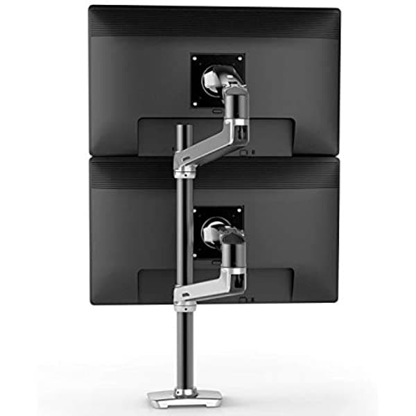 Ergotron - Lx Vertical Apilamiento Dual Monitor Brazo Vesa Soporte De Escritorio - Para 2 Monitores De Hasta 40 Pulgadas 7 A 20 Libras Cada Uno - Poste Alto Aluminio Pulido 45-549-026