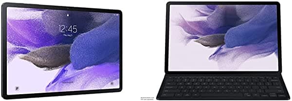 Samsung Galaxy Tab S7 Fe 2021 Tablet Android Con Pantalla De 12.4 Pulgadas Wifi 256Gb Negro Místico Con Samsung Tab S7 Fe Y S7+ Funda Ligera Para Teclado Color Negro