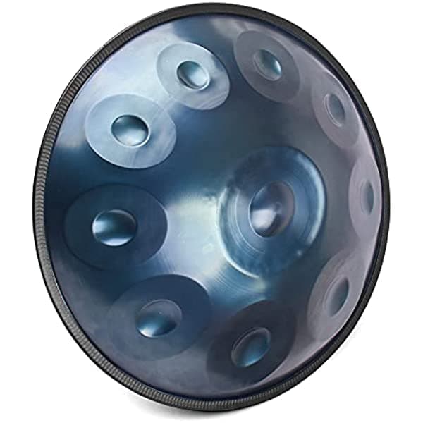 LOMUTY Handpan de 10 notas de 22 pulgadas profesional en Re menor instrumento de percusión para uso profesional handpan-blue(10note)