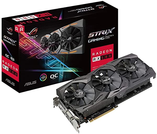 Asus Rog-Strix-Rx580-O8G-Gamingoc Edition Gddr5 Dp Hdmi Dvi Vr Ready Tarjeta Gráfica Amd