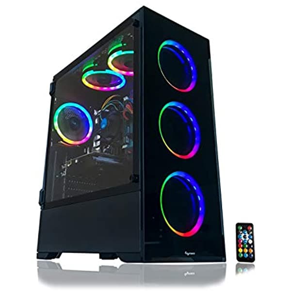 Alarco - Computadora De Escritorio Para Videojuegos Procesador Intel I5 De 3.10Ghz Ram De 8Gb 1Tb De Disco Duro Sistema Windows 10 Pro Lista Para Wifi Tarjeta De Video Nvidia Gtx 650 1Gb 6 Ventiladores Con Color Rgb Y Control Remoto