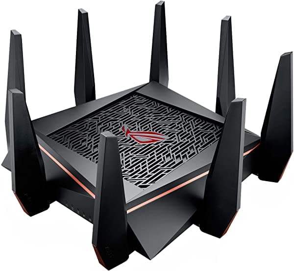 Asus Rog Rapture Wifi Gaming Router (Gt-Ac5300) - Router Inalámbrico Tri Band Gigabit Cpu De Cuatro Núcleos Acelerador De Juegos Wtfast 8 Puertos Gb Aimesh Compatible Incluida La Seguridad De Internet De Por Vida