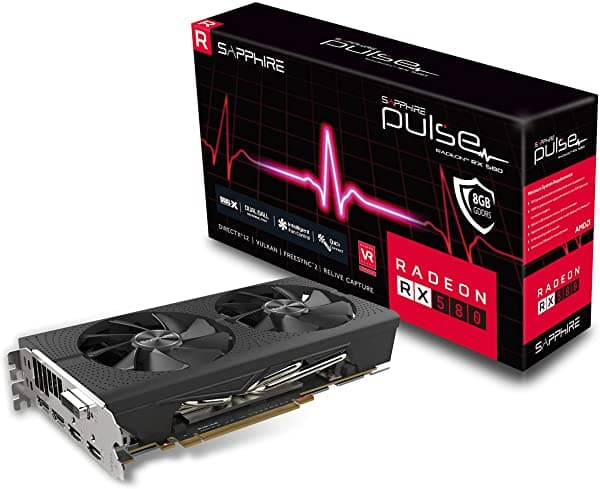 Sapphire 11265-05-20G Radeon Pulse Rx 580 8Gb Gddr5 Dual Hdmi / Dvi-D / Dual Dp Oc Con Placa Posterior (Uefi) Tarjeta Gráfica Pci-E