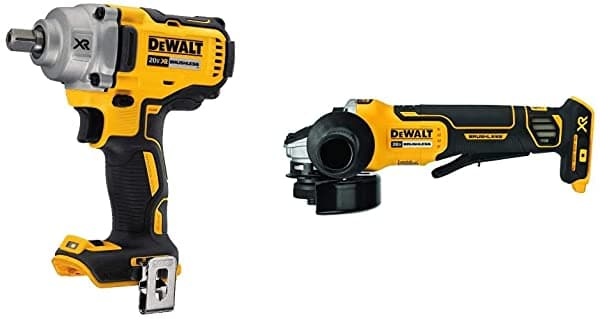 Dewalt Kit De Llave De Impacto Inalámbrica Max Xr De 20 V Con Yunque De Pasador De Detención 1/2 Pulgada Solo Herramienta (Dcf894B) Y Dcg413B 20V Max Herramienta De Corte Sin Escobillas (Solo Herramienta)