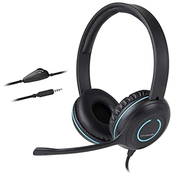 Cyber Acoustics Auriculares Estéreo De 0.138 In Con Auriculares Y Micrófono Con Cancelación De Ruido Paquete De 80 Unidades Para Pc Tabletas Y Teléfonos Móviles En La Oficina Aula O Hogar (Ac-5002-80)