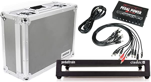 Pedaltrain Classic JR 4-Rail Pedalera de 18.0 x 12.5 Pulgadas Con Estuche de Viaje y Voodoo Lab Classic JR TC BUNDLE