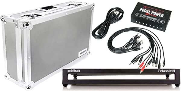 Pedaltrain Classic 2 4-Rail Pedalera de 24 Pulgadas x 12.5 Pulgadas Con Estuche de Viaje y Voodoo Lab Classic 2 TC BUNDLE
