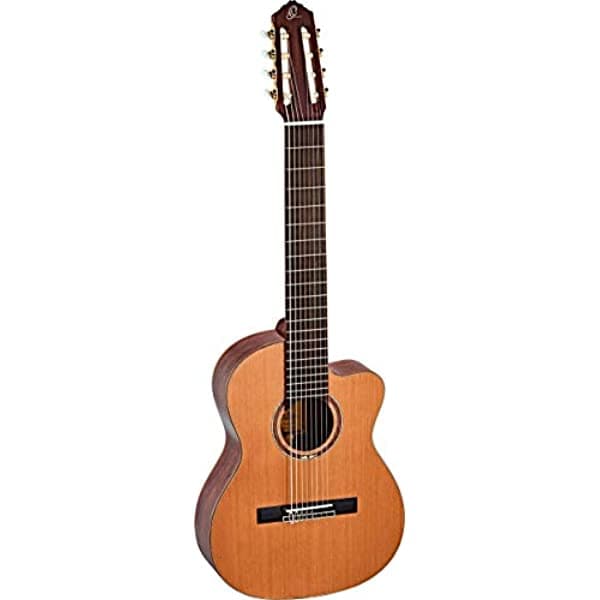 Ortega Guitarra Clásica Performer Series 8 Cuerdas Tapa Maciza Electroacústica Nylon Funda Red RCE159-8