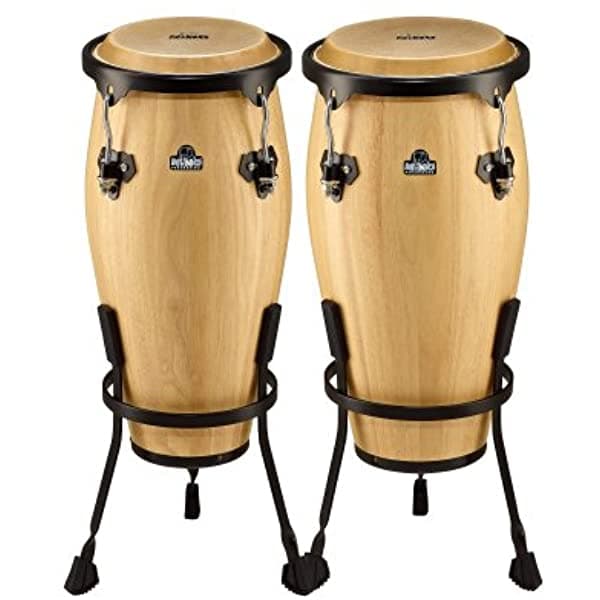 Meinl NINO Wood Congas Set de 8" & 9" Incl. Soportes de Canasta, Natural. NINO89NT