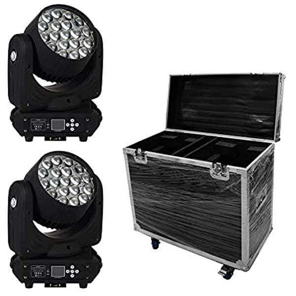 Dj Luces Led Zoom Beam Cabezal Mudiche Luces 19 X 15W Luces Efecto Luces 2 Pcs Etapa Iluminacions + 1 Pcs Case De Vuelo Imrelax