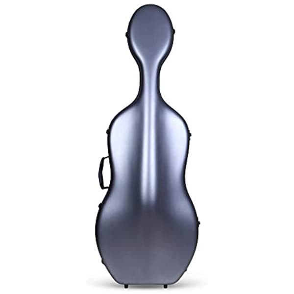 Crossrock Ultra Carbon Fiber Cello Case ultraligero de solo 5.6 LB, adecuado para chelo de tamaño completo 4/4 en color plata (CRF7000CEFSL)