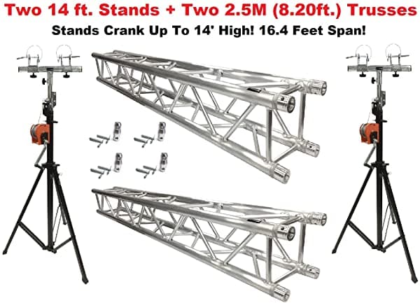 Cedarslink Dos Paranes De Cima De 14 'Se Encuentran Dos Paquetes De Segmentos De Truss De Aluminio Cuadrados De 8.20'