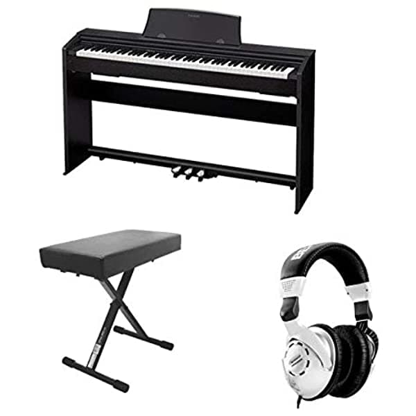 Casio Px-770 Privia 88 Key Digital Consola Piano 2X 8W Amplificadores Bundle Negro Behringer Hps3000 Estudio De Alto Rendimiento Auriculares En El Esc