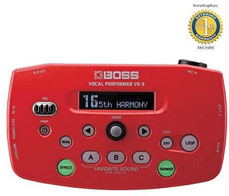 Boss VE-5 Procesador de Efectos para Voz Rojo con 1 Año de Garantía Extendida Gratis VE-5 | Red