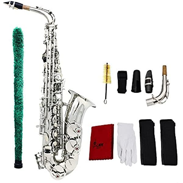 ammoon Saxofón De Munición Sax Eb Ser Alto Patrón De Latón Plano En La Superficie De Plástico Boquilla Exquisita Correas De Pincel De Tela De Limpieza ammoonI833S