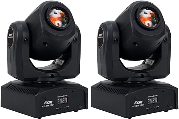 Productos Adj Stinger Spot De 10 Vatios Led Startec Head Mini Spotlight 7 Colors Y 7 Gobos 2 Pack