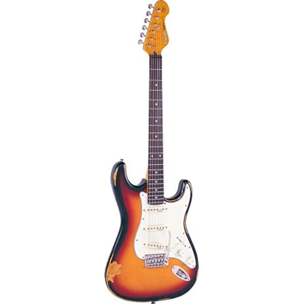 Vintage Guitarra Icon V6 Guitarra Eléctrica Angustiada Sunburst V6MRSSB / SUNSET SUNBURST