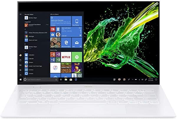 Acer Swift 7 - Laptop Delgada Y Ligera De 14 Pulgadas Fhd Ips Pantalla Táctil En Un Bisel Delgado De 0.10 Pulgadas Intel Core I7-8500Y De 8ª Generación Lpddr3 De 16 Gb Ssd Pcie Nvme De 512 Gb Teclado Retroiluminado Windows 10 - Sf714-52T-73Cq