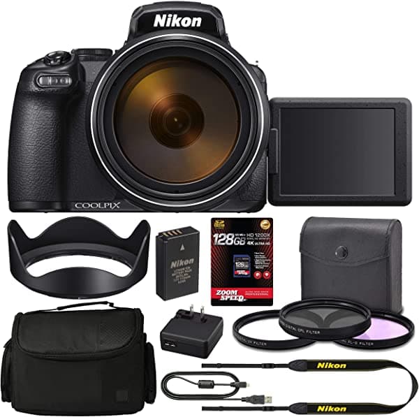 Nikon Coolpix P1000 - Cámara Digital (26522 + 128 Gb 4 K Aom Pro) NKCPP1000JK