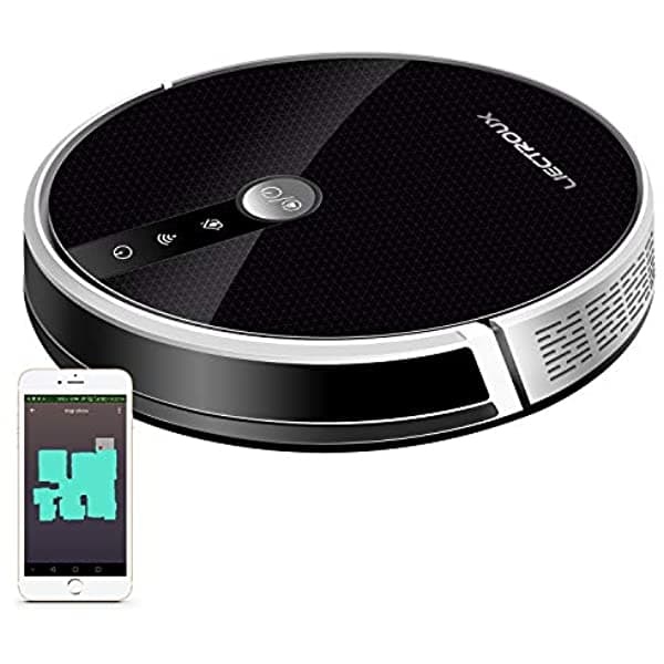 Liectroux C30B Aspiradora Robot con Navegación 2D, Succión 3000Pa, Memoria Inteligente, Muestra Mapa en WiFi App, Tanque de Agua 350ml, Mopa Húmeda