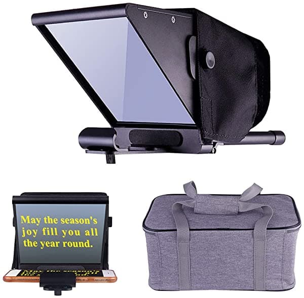 Niome Mini Teleprompter Divisor De Haz Teleprompter Ajustable Para Smartphone Para Entrevistas En Casa Teleprompter De Vídeo Dslr Con Funda De Transporte