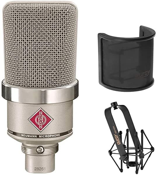 Neumann Tlm-102 - Micrófono De Condensador De Diafragma Grande (Níquel) Con Soporte De Suspensión Y Filtro Pop 4332800791