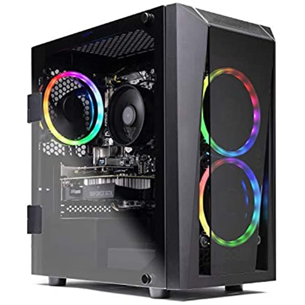 Skytech Blaze Ii - Computadora De Escritorio Para Videojuegos Ryzen 5 2600 6 Núcleos 3.4 Ghz Nvidia Geforce Gtx 1660 Ti 6G 500G Ssd 8Gb Ddr4 Rgb Ac Wifi Windows 10 Home 64 Bits ST-Blaze-II-2600-1660TI-8G3-500G