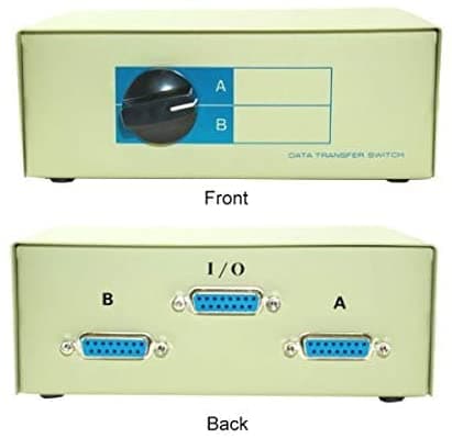 Kentek Db15 - Caja De Interruptor Manual De Datos De 2 Vías (15 Pines Entrada I/O Ab Puerto Hembra Para Pc Monitores Mac Dispositivos Midi) KT-SB-DB15F-2W