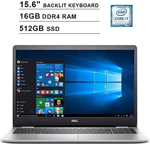 Dell Inspiron 5000 15.6 Pulgadas Fhd 1080P Pantalla Táctil Portátil (Intel Core I7-1065G7 Hasta 3.9Ghz 16Gb Ddr4 Ram 512 Gb Ssd (Arranque) + 1Tb Hdd Intel Uhd Graphics Retroiluminado Kb Hdmi Wifi Bluetooth Win10)