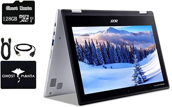 Acer Chromebook Spin 2 En 1 Convertible Portátil Estudiante Empresa Pantalla Ips Táctil Hd De 116 Pulgadas Bluetooth Usb-C Chrome Os (4 Gb De Ram | 32 Gb Emmc + 128 Gb De Tarjeta Sd Intel Celeron N4020)
