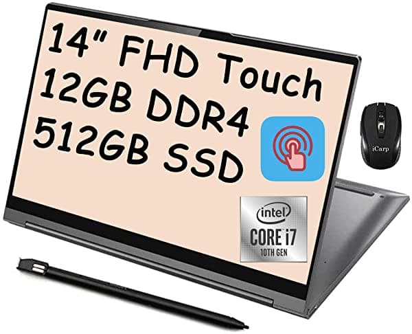2021 Insignia Lenovo Yoga C940 2 En 1 Portátil 14" Full Hd Ips Pantalla Táctil 10ª Generación Intel Quad-Core I7-1065G7 12Gb Ddr4 512Gb Ssd Dolby Thunderbolt Retroiluminado Fingerprint Win 10 + Icarp Ratón Inalámbrico