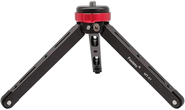 Fooletu Mini Trípode De Escritorio Portátil Para Monópodos De 1/4 O 3/8 Cámara Slr Carga Máxima 66.1 Lbs Proceso De Fabricación Cnc (Mt-01 10 Piezas/Caja)